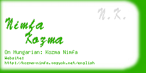 nimfa kozma business card
